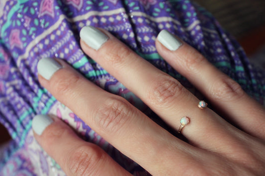 14k Gold Filled Double Open Gemstone Ring | Choose Your Stone