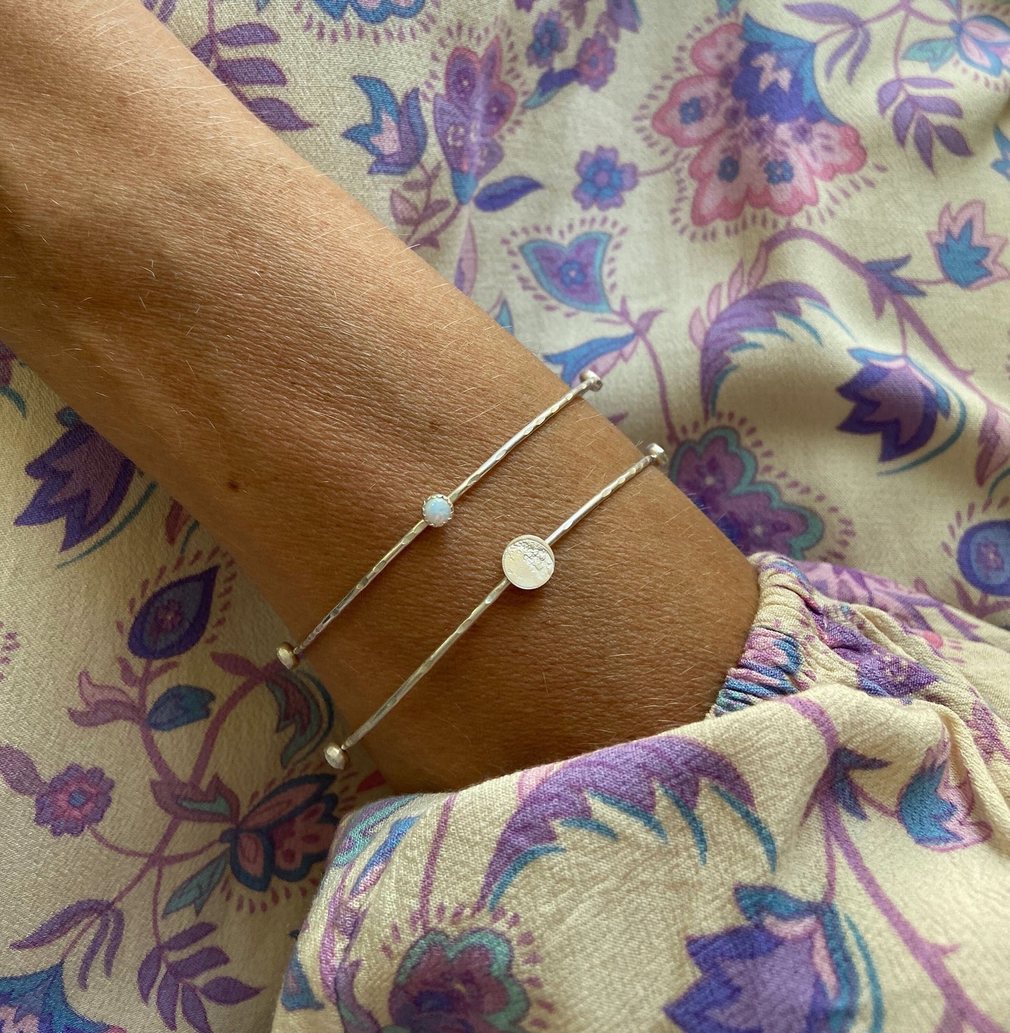 Opal bracelet, silver bracelet, sterling silver bangle bracelet, boho silver bracelet, for her