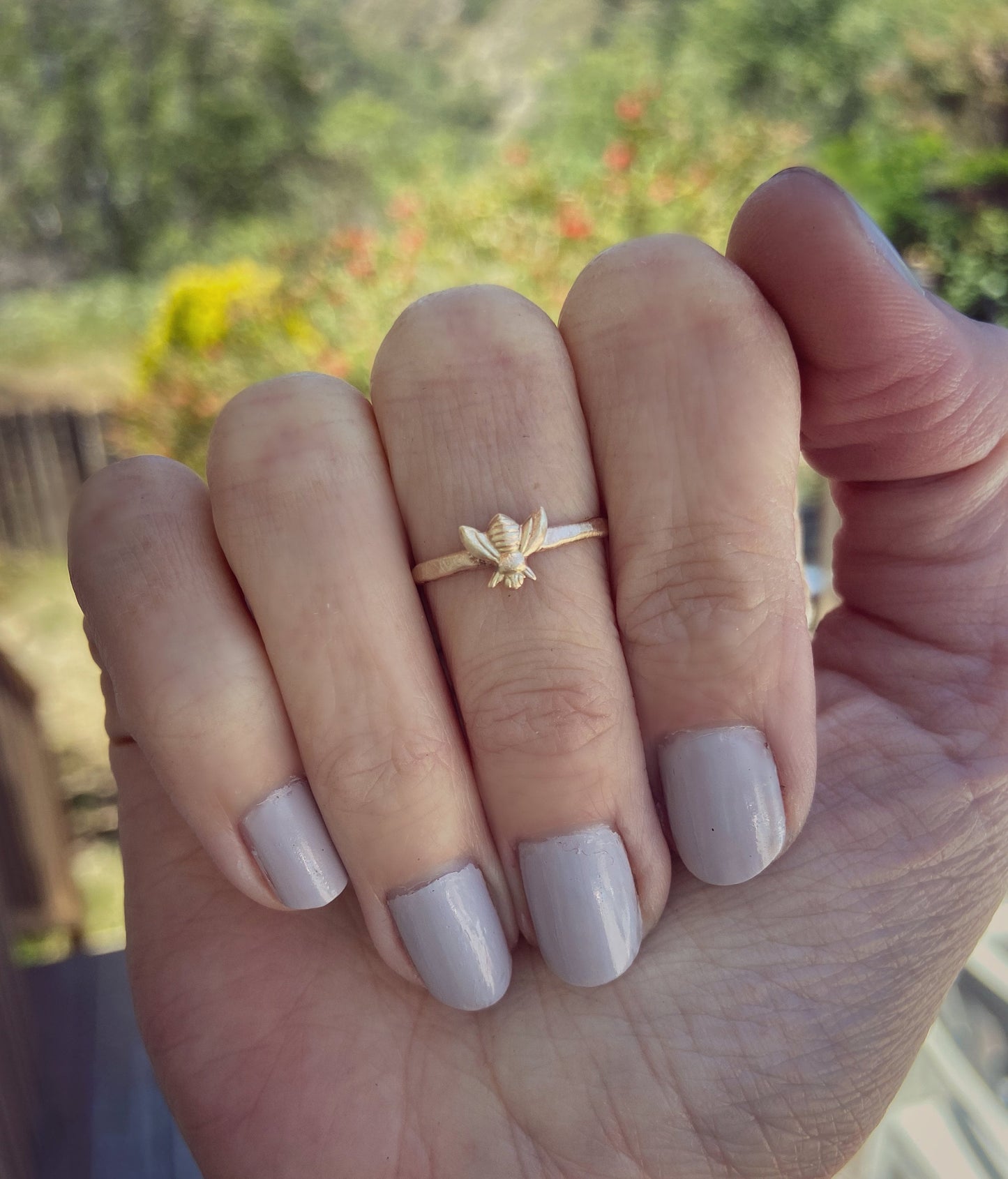 Gold filled Bee Midi ring