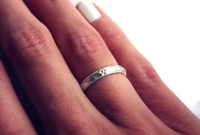 Silver rings, Sterling silver ring, stacking ring- patterned ring - midi rings, patterned ring, silver ring