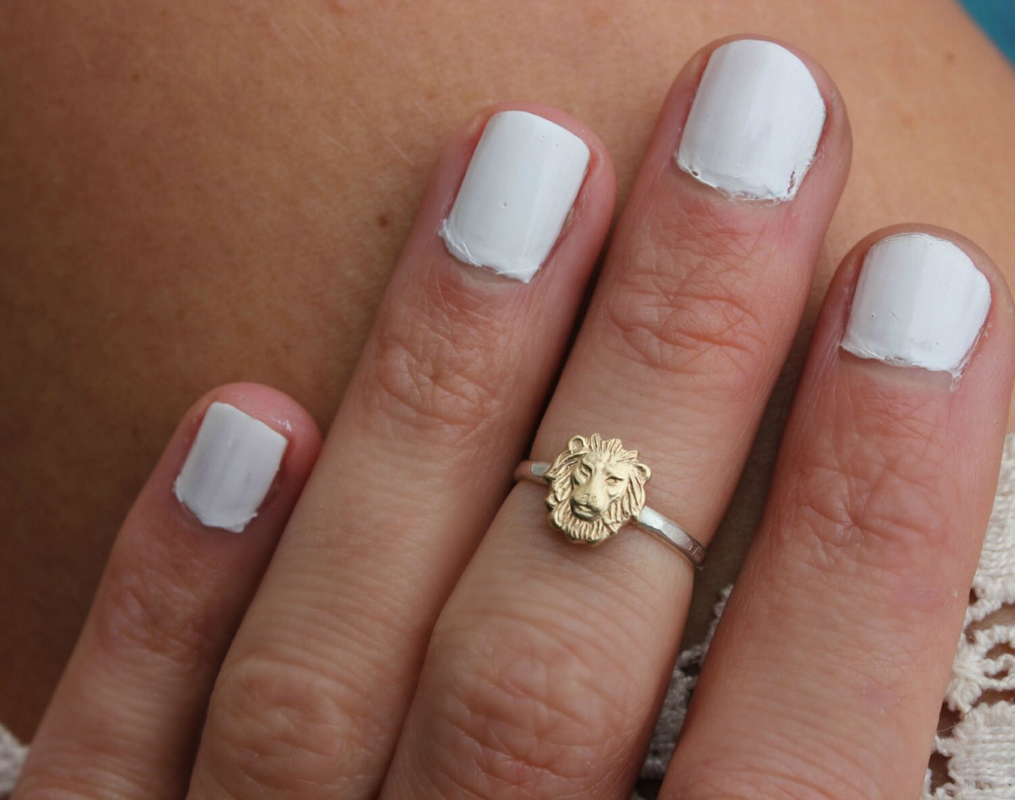 Midi rings, lion ring, Sterling silver knuckle ring, lion stacking ring - midi ring, hammered, textured knuckle ring, silver ring