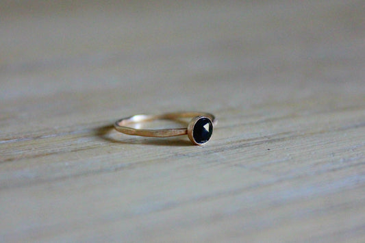 Black Onyx Gold filled ring