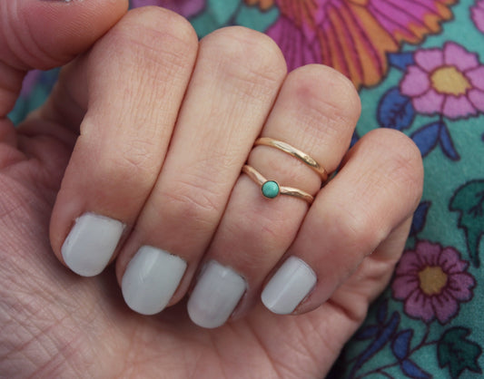 Gold filled turquoise knuckle ring set