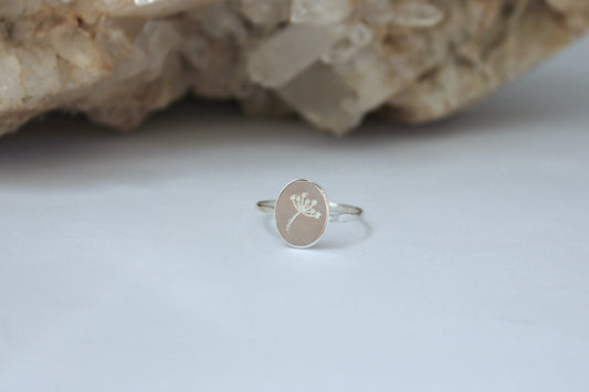 Sterling silver Dandelion Flower Ring