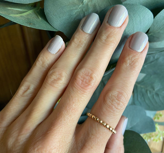 Gold filled beaded stacking ring