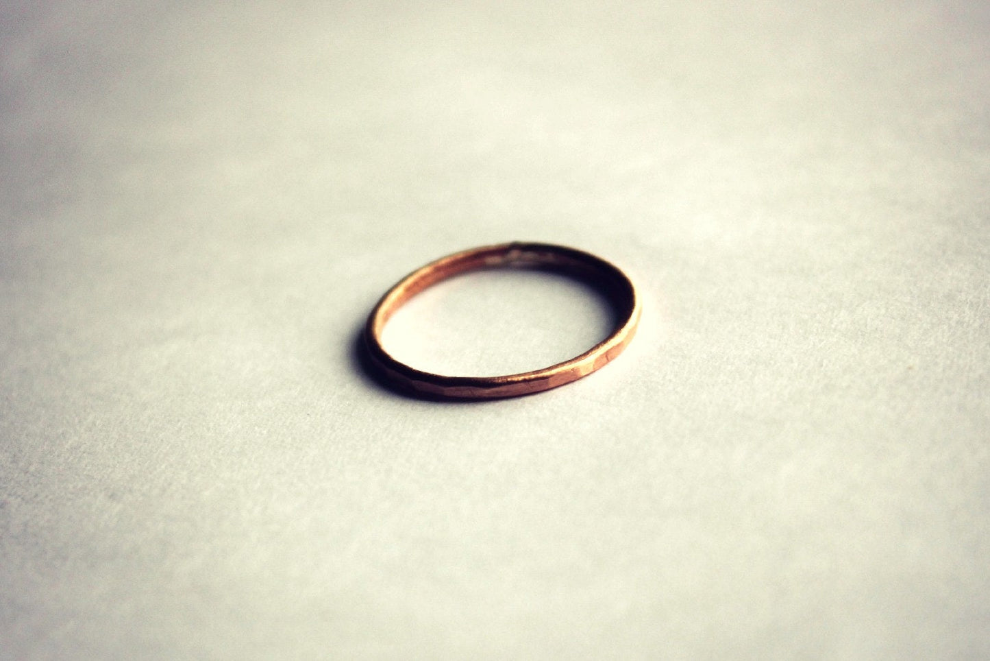 Rose Gold stacking ring, 14k rose gold fill stacking ring, rustic hammered band