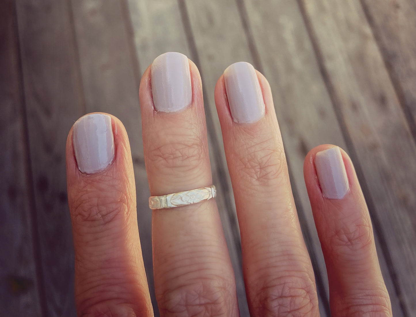 Sterling silver pattered midi ring