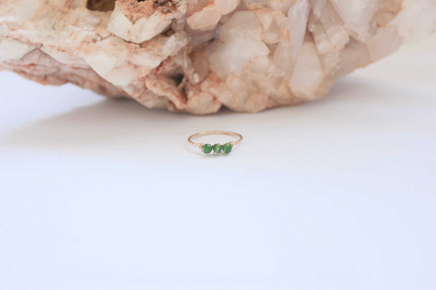 Jade Stacking Ring | 14k Gold Fill or Sterling Silver | Midi Ring