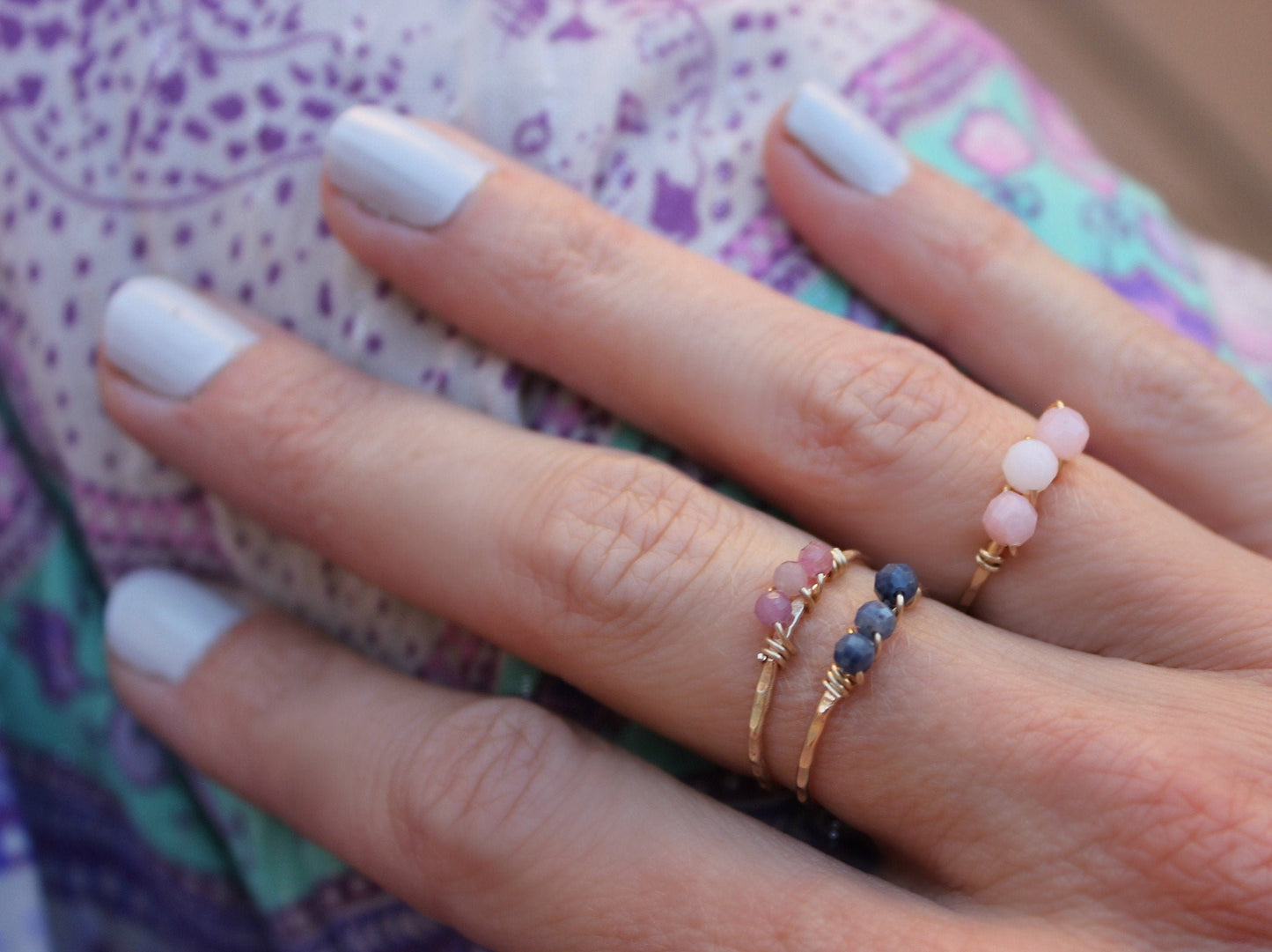 Ruby stacking ring, 14k gold filled ring, July birthstone ring