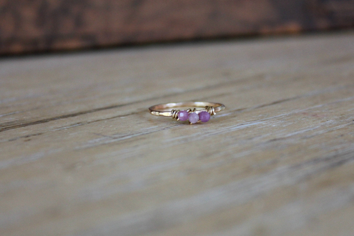 Ruby stacking ring, 14k gold filled ring, July birthstone ring