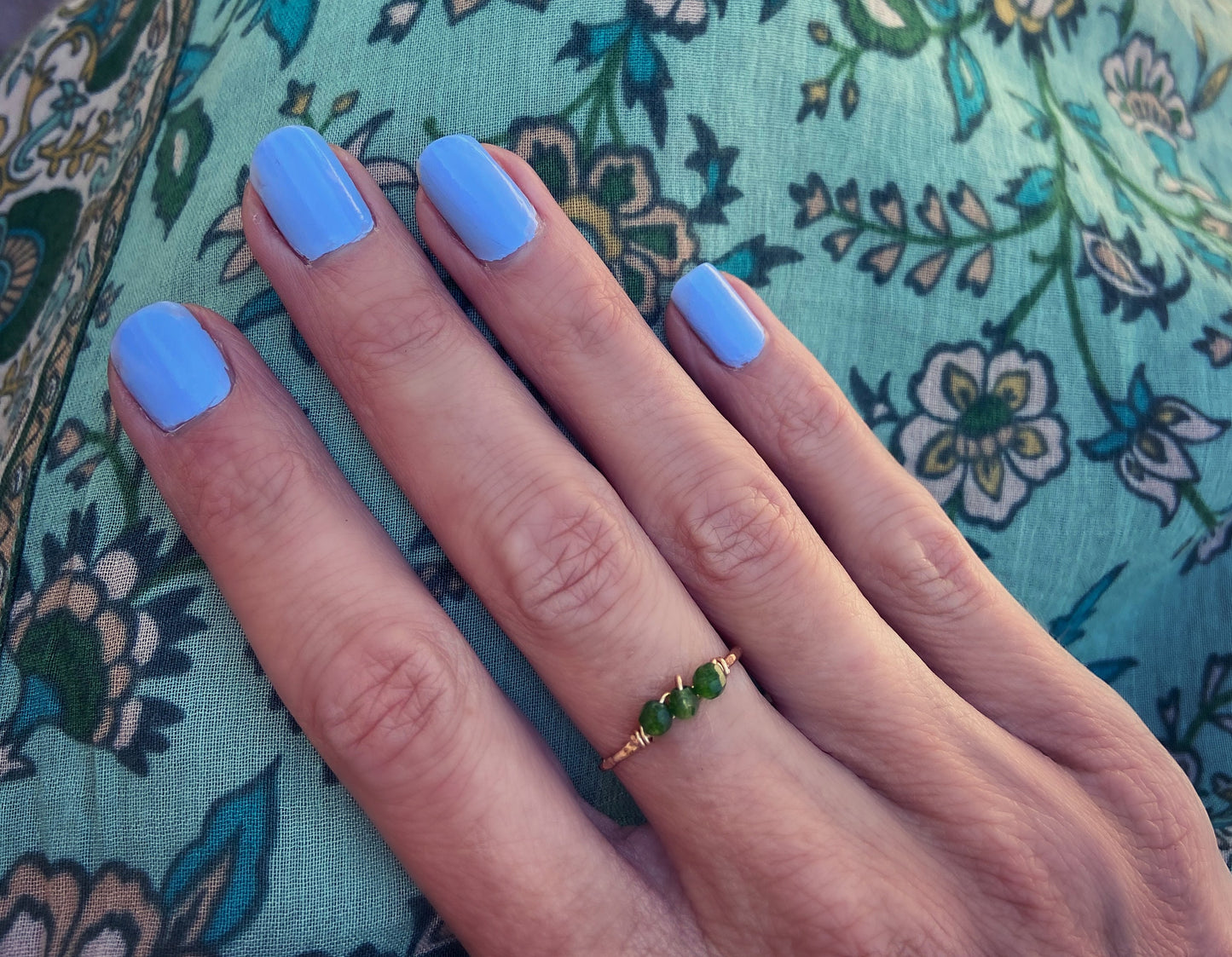 Jade Stacking Ring | 14k Gold Fill or Sterling Silver | Midi Ring