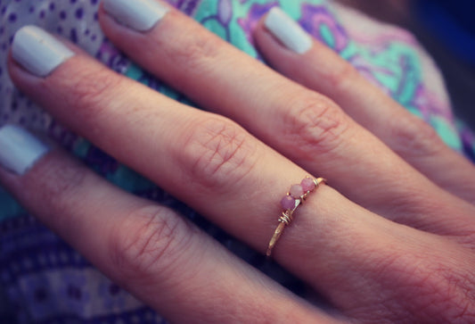 Ruby stacking ring, 14k gold filled ring, July birthstone ring