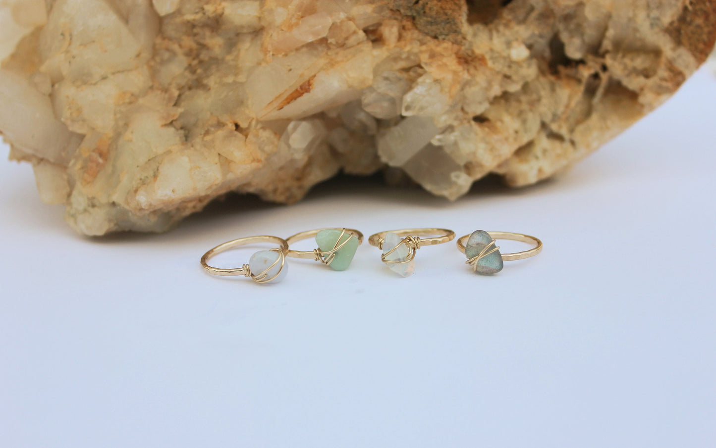 Opalite crystal ring, 14k gold filled stacking ring, opalite gemstone ring