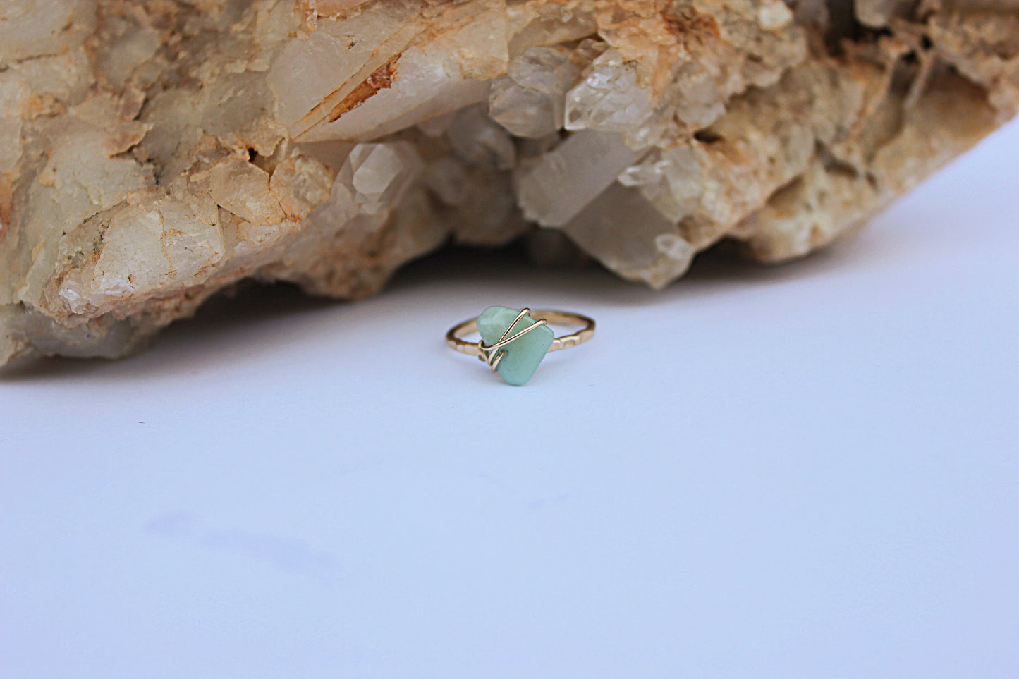 Amazonite gold filled stacking ring
