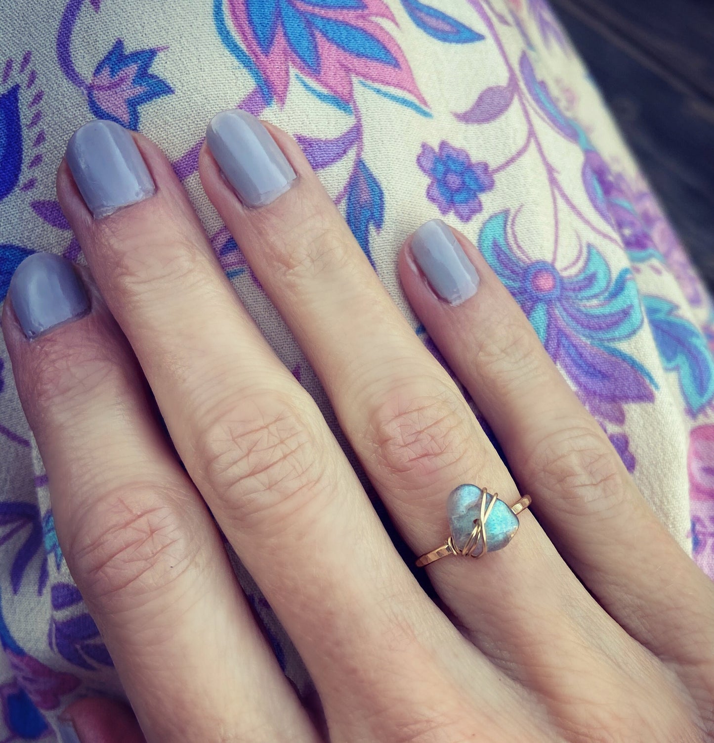 Labradorite crystal ring, 14k gold filled stacking ring, gemstone ring