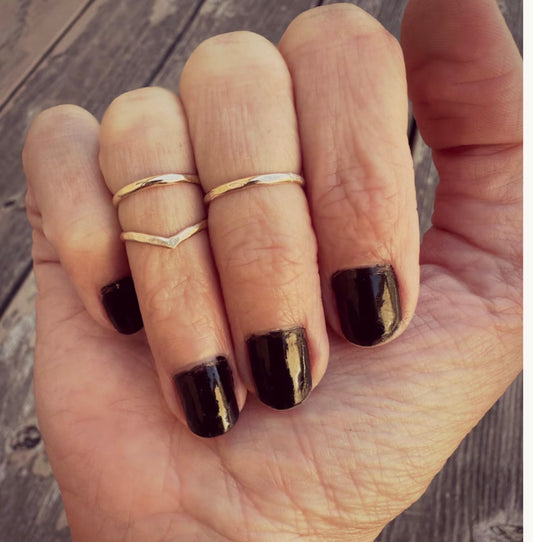 Set of 3 gold midi rings