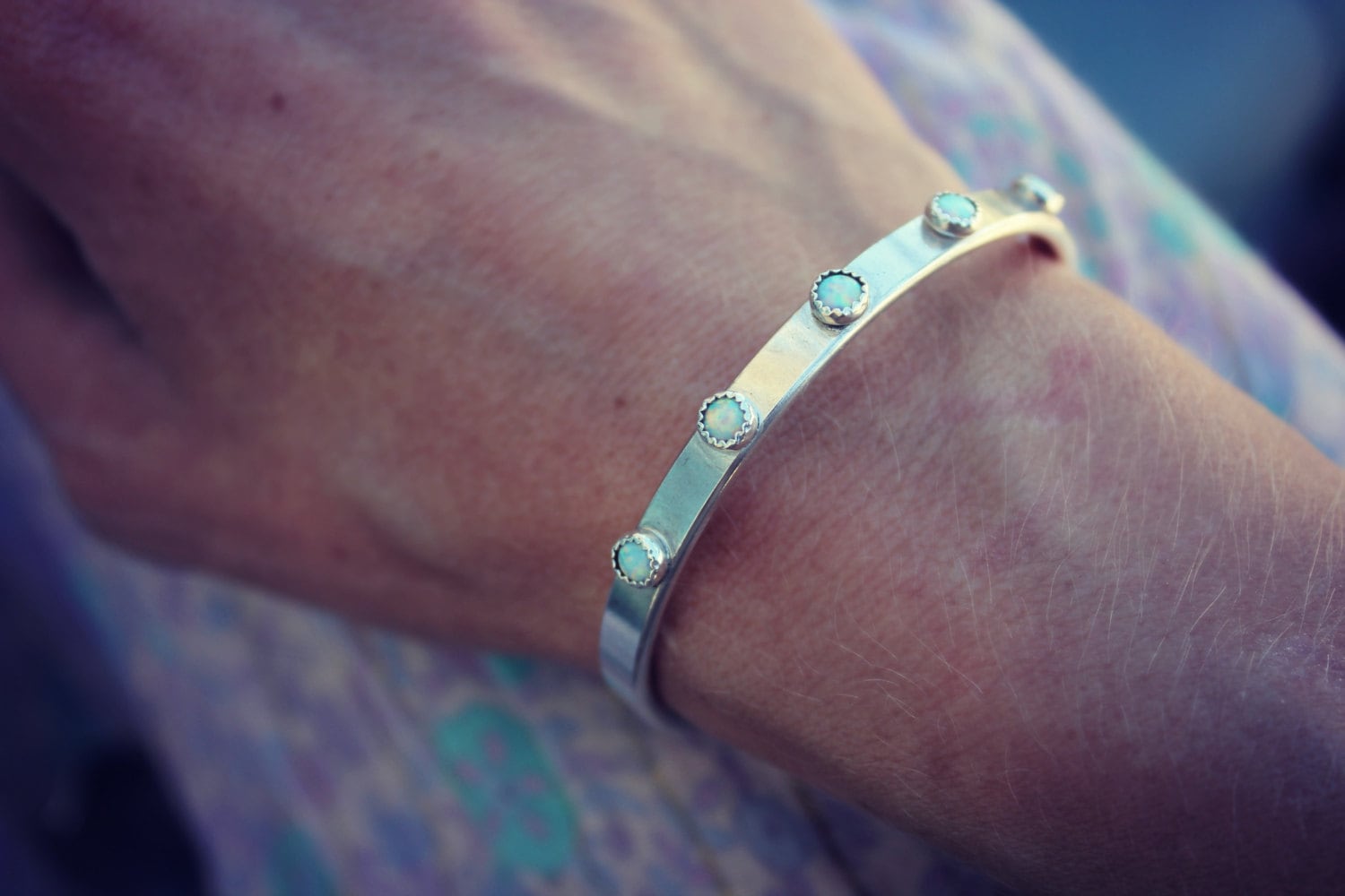 Opal bracelet, silver bracelet, sterling silver bangle bracelet, opal bracelet cuff, cuff bracelet silver, boho silver cuff, for her