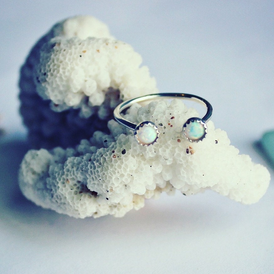 Opal ring, silver rings, Sterling silver ring, stacking ring, midi rings, stackable ring, open ring