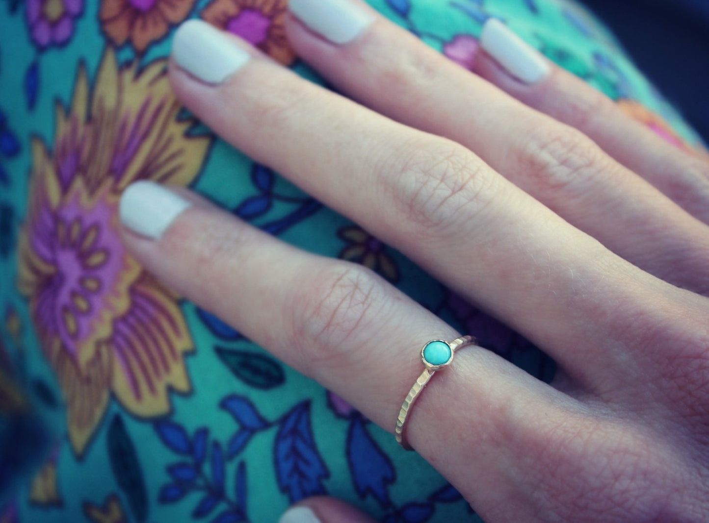 Gold ring ∙ Turquoise ring ∙ Gold filled ring ∙ Stacking ring ∙ Midi rings ∙ Statement ring