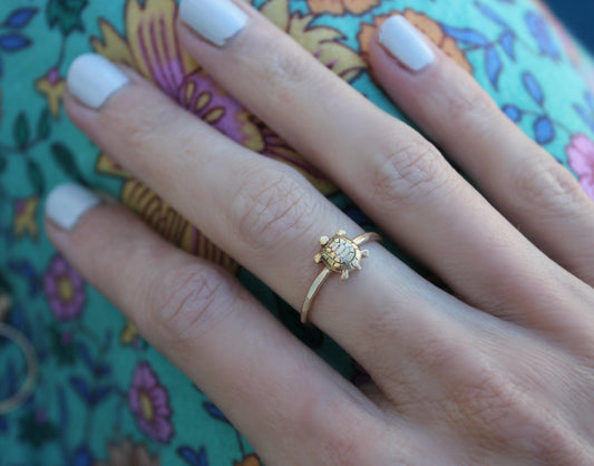 Gold stacking ring ∙ Turtle ring ∙ Gold filled ring ∙ Skinny gold ring, Tortoise ring, Gifts under 30