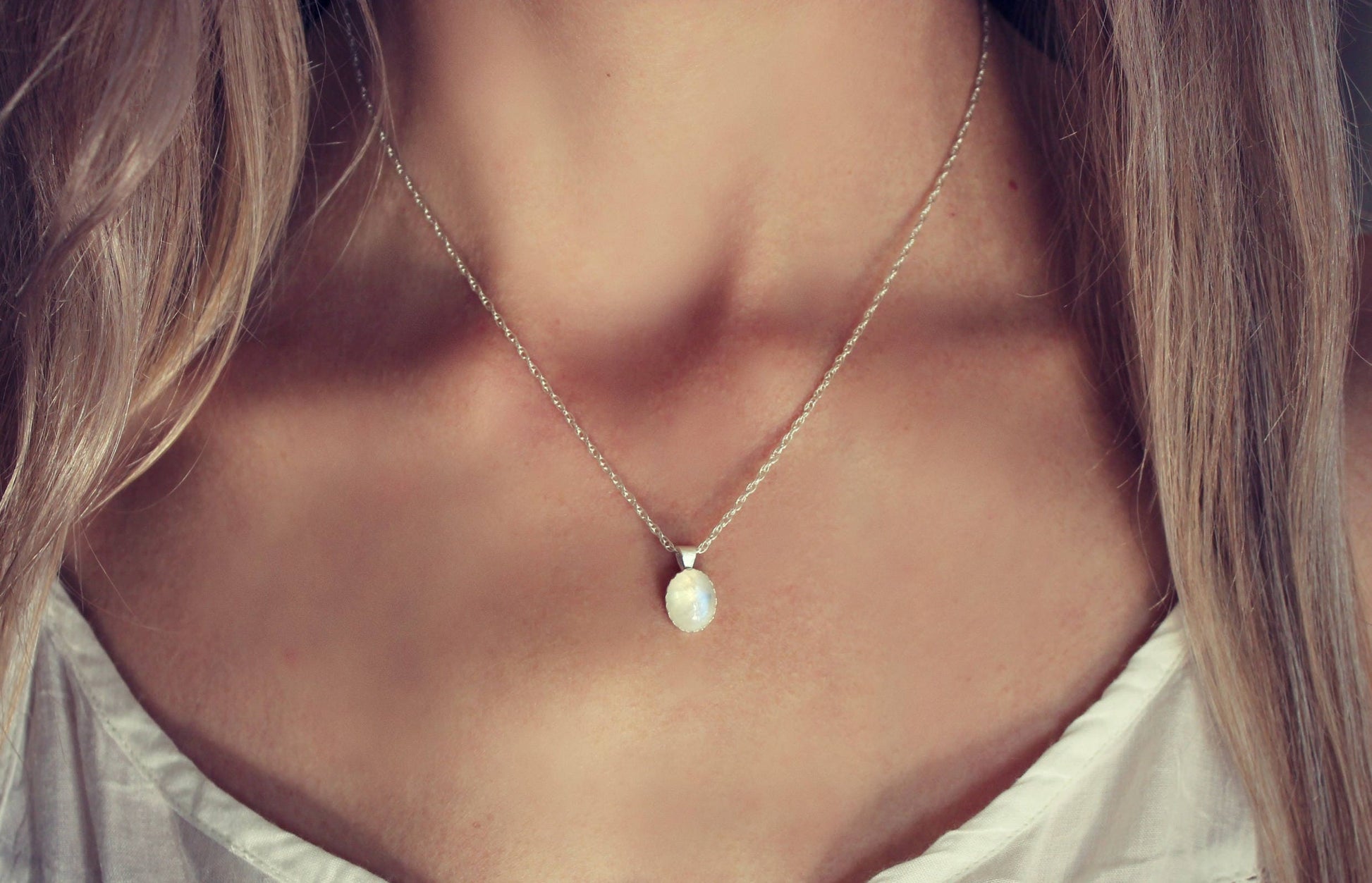 Moonstone necklace, sterling silver moonstone necklace, meaningful jewelry, gifts for mom, gifts for women