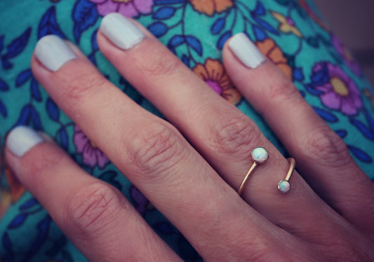 14k gold filled opal ring