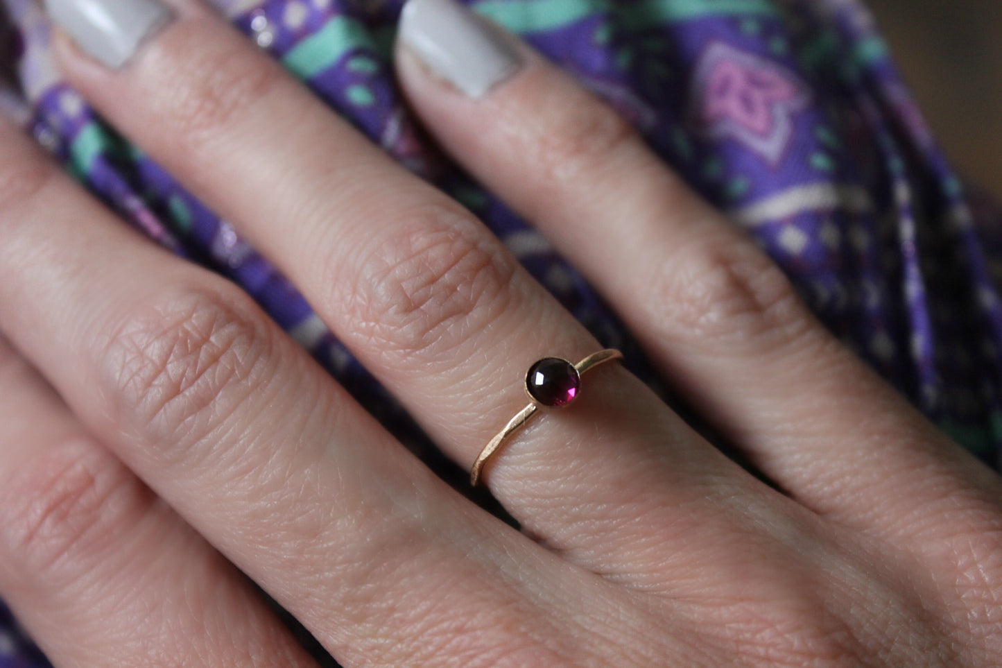 Garnet ring, January Birthstone stacking ring -skinny gold ring, gold Garnet ring, 14k gold filled ring, gold stacking rings