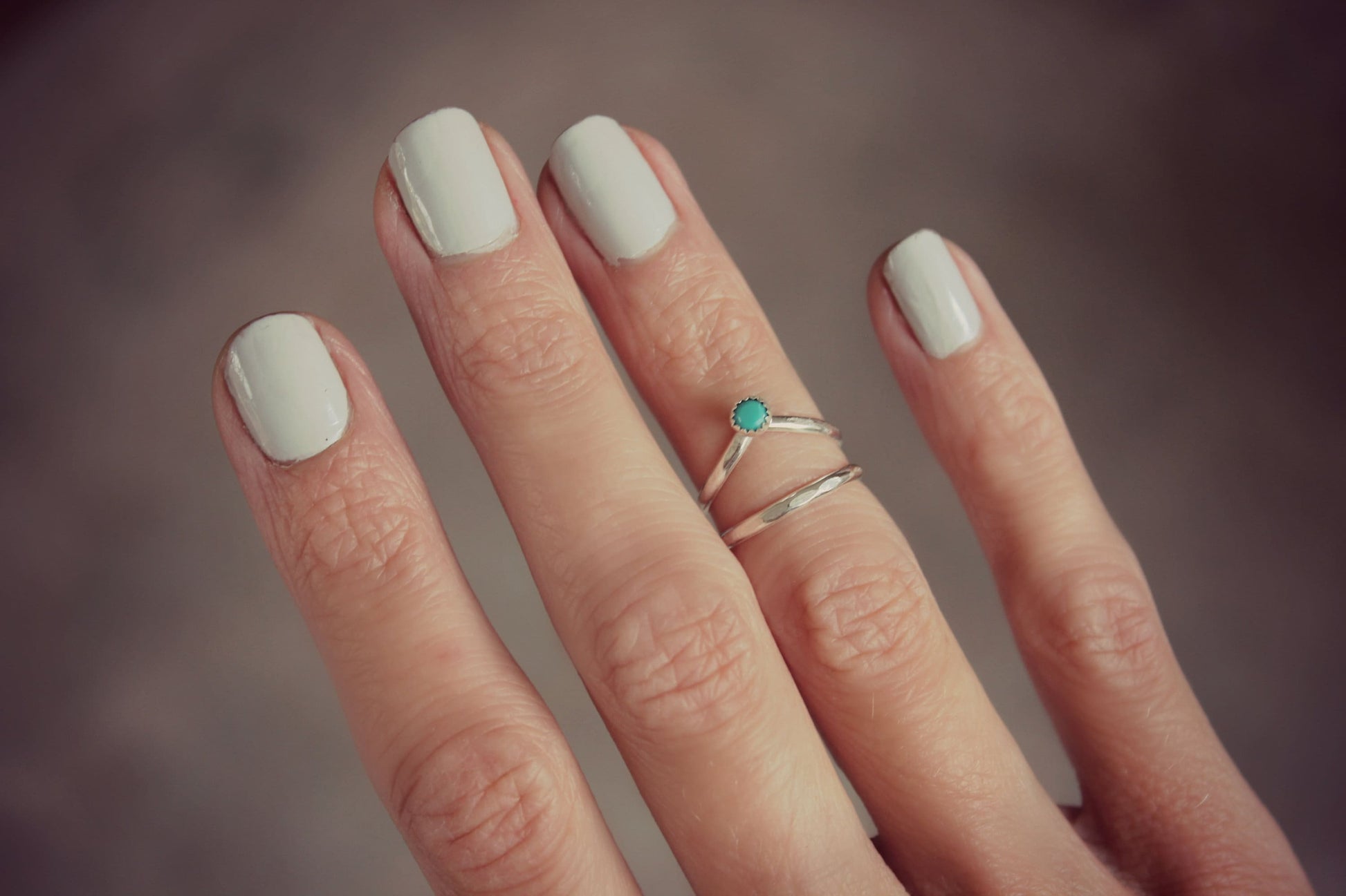 Sterling silver Turquoise knuckle ring set ∙ Stacking rings ∙ Midi rings ∙ Mid finger ring ∙ knuckle ring set ∙ Silver rings