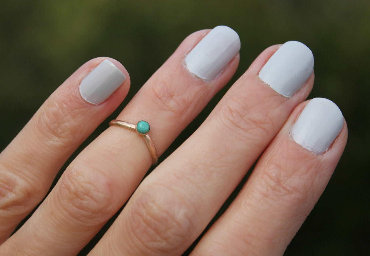 Gold filled Turquoise ring, stacking ring - December birthstone, midi rings, mid finger ring, knuckle ring, gold ring
