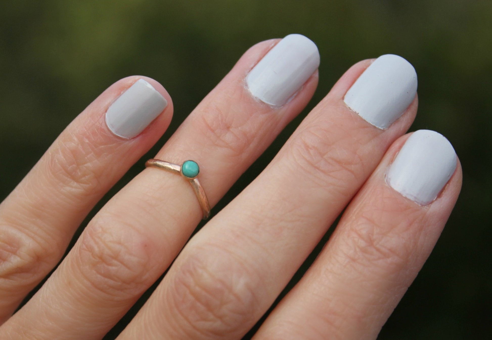 Gold filled Turquoise ring, stacking ring - December birthstone, midi rings, mid finger ring, knuckle ring, gold ring