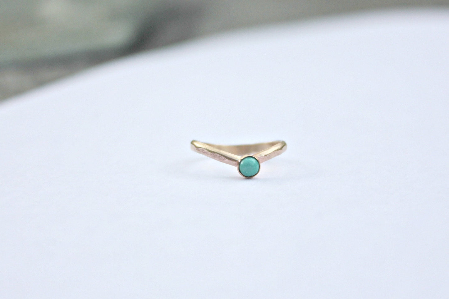 Gold filled Turquoise ring, stacking ring - December birthstone, midi rings, mid finger ring, knuckle ring, gold ring