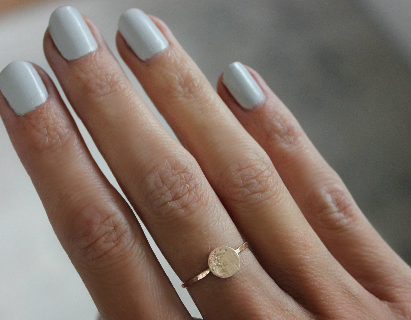 Gold ring, Moon ring - Full moon phase ring -skinny gold filled ring, midi rings, full moon jewelry  - also available in sterling silver