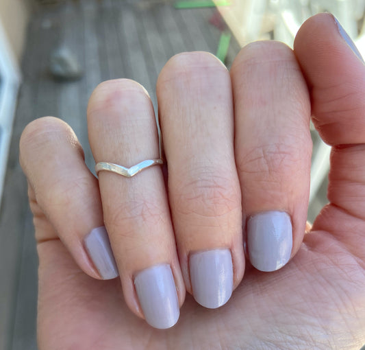 Midi rings, Sterling silver knuckle ring, chevron stacking ring - midi ring, silver ring