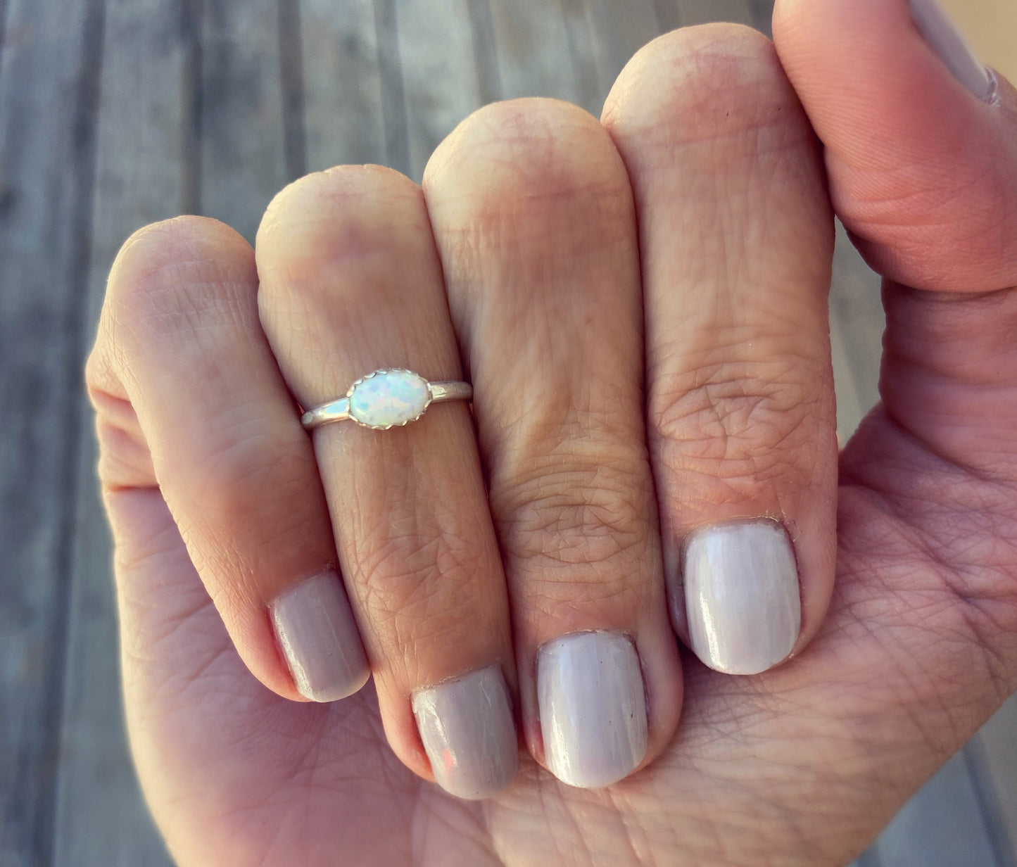 Sterling silver knuckle ring ∙ Opal ring ∙ Midi ring ∙ Stacking ring ∙ Silver ring