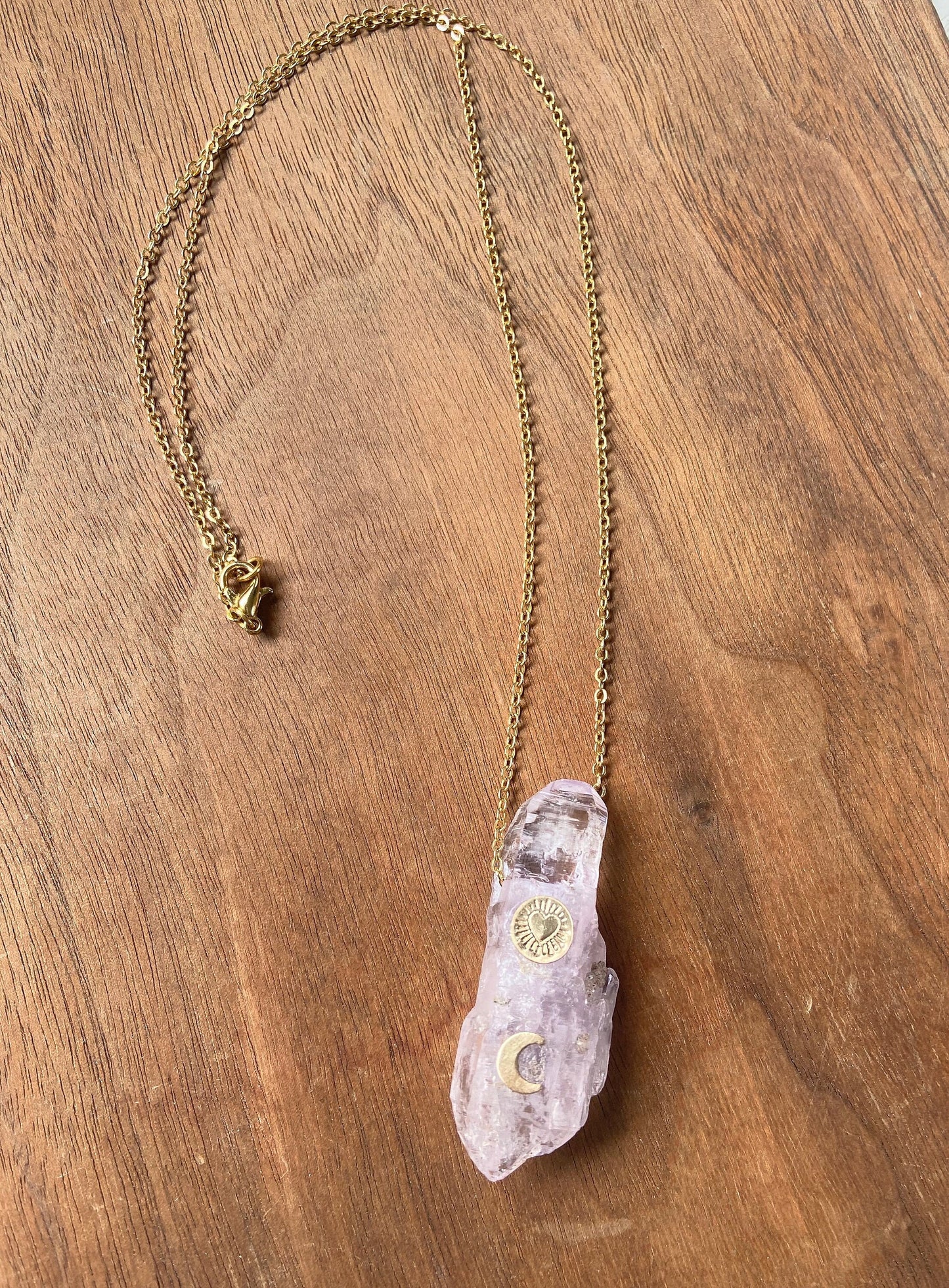 Vera Cruz Amethyst Necklace on a gold fill chain, crystal point necklace, layering necklace