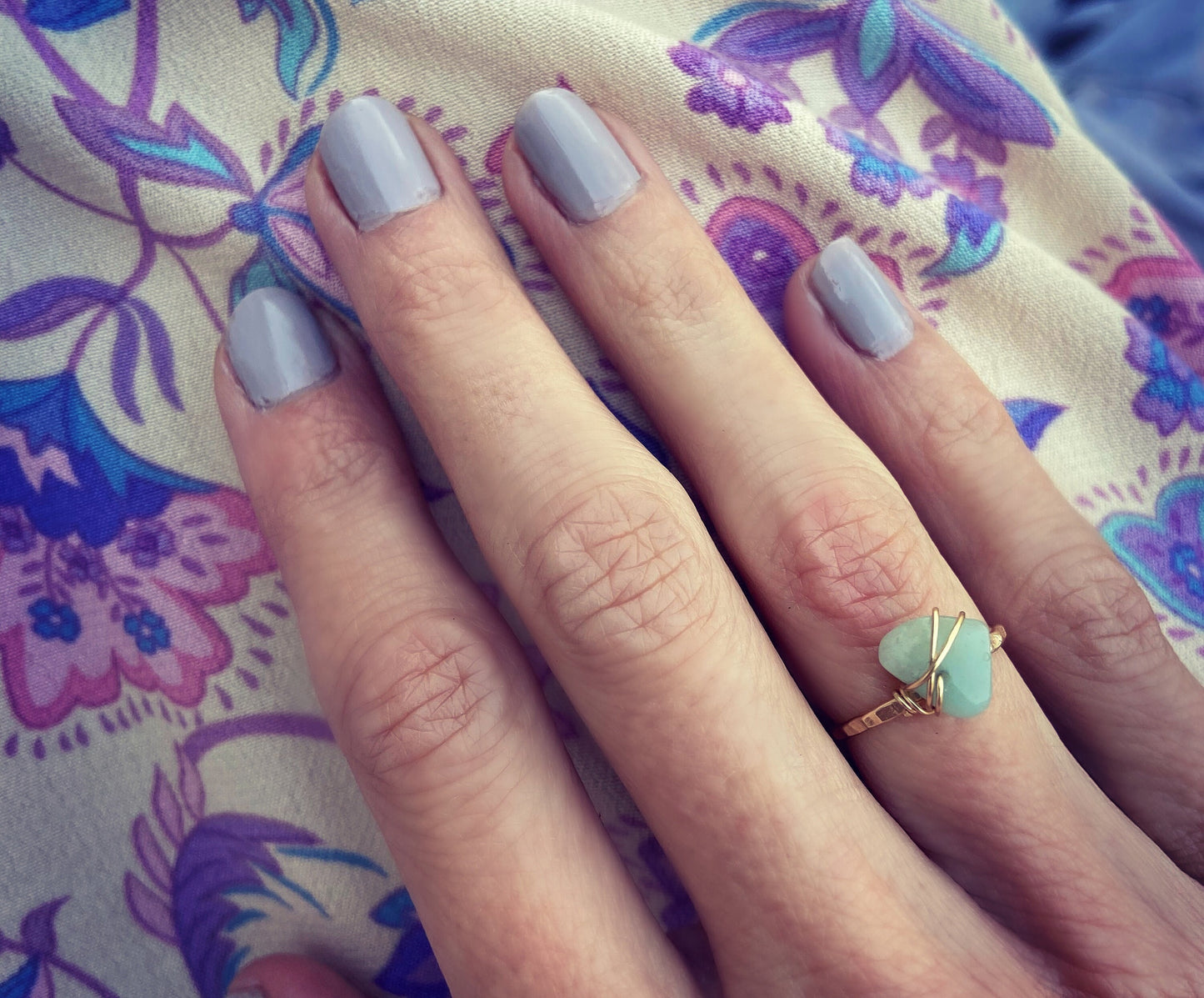 Amazonite gold filled stacking ring