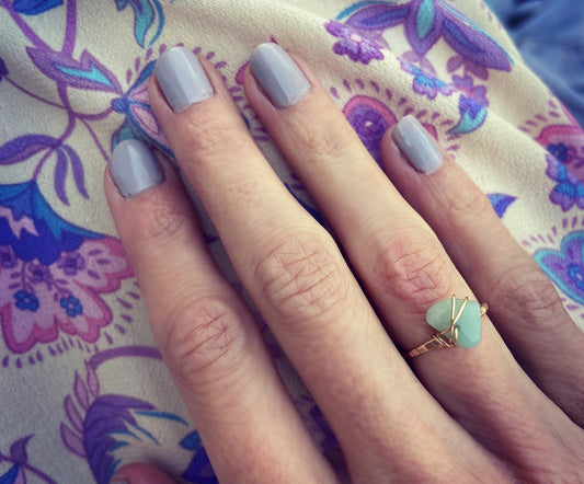 Amazonite gold filled stacking ring