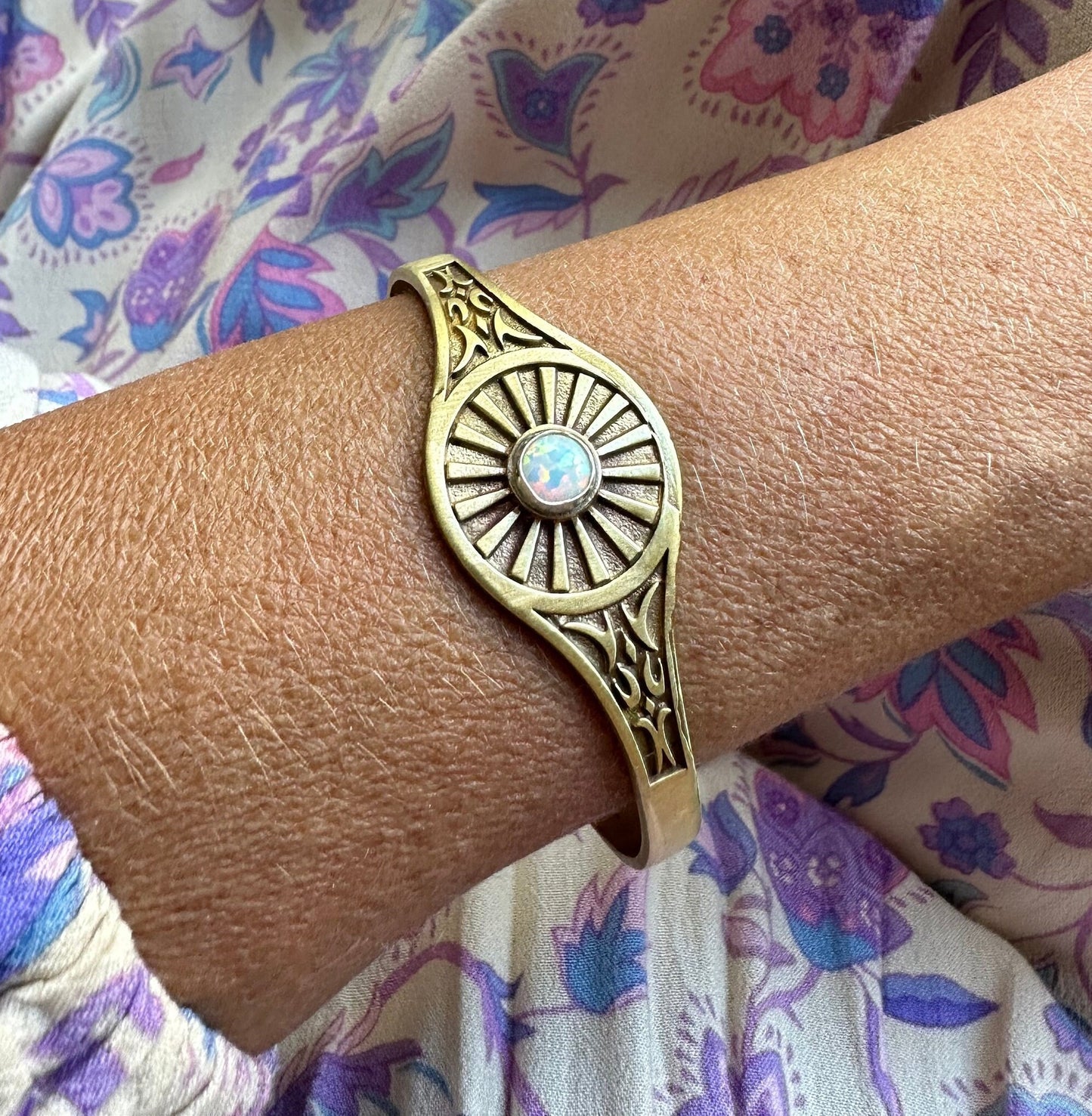 Opal and brass cuff bracelet, Opal bracelet, brass bracelet, boho brass cuff, for her