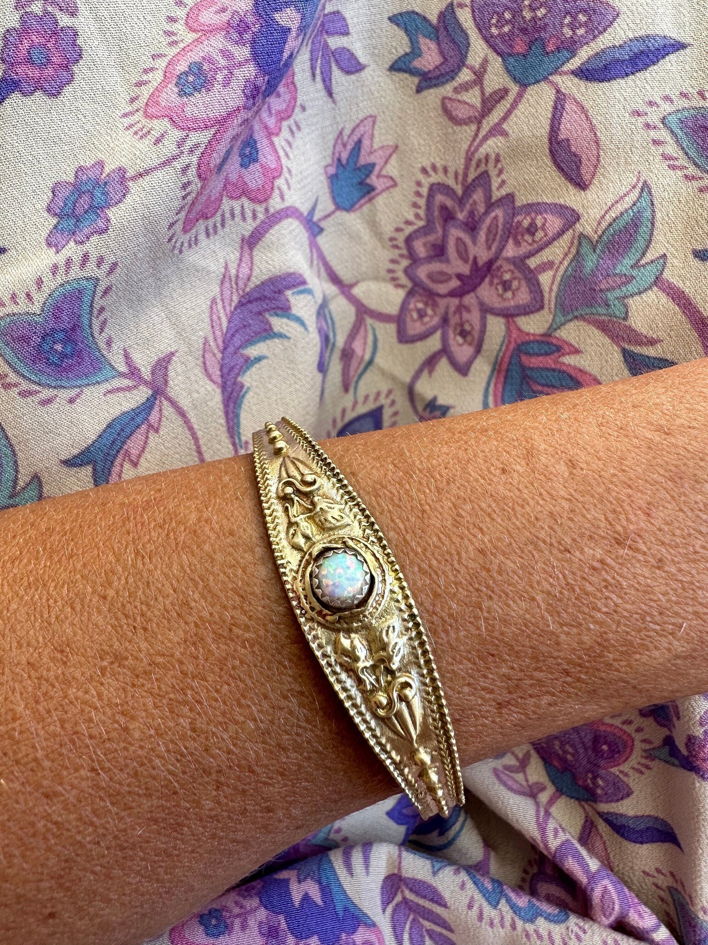 Opal and brass cuff bracelet, Opal bracelet, brass bracelet, boho bras cuff, for her