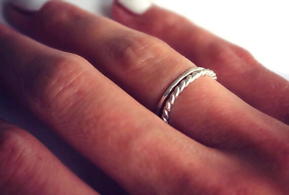 Silver rings, ring set, midi rings, .925 Sterling Silver, knuckle rings - set of two silver rings