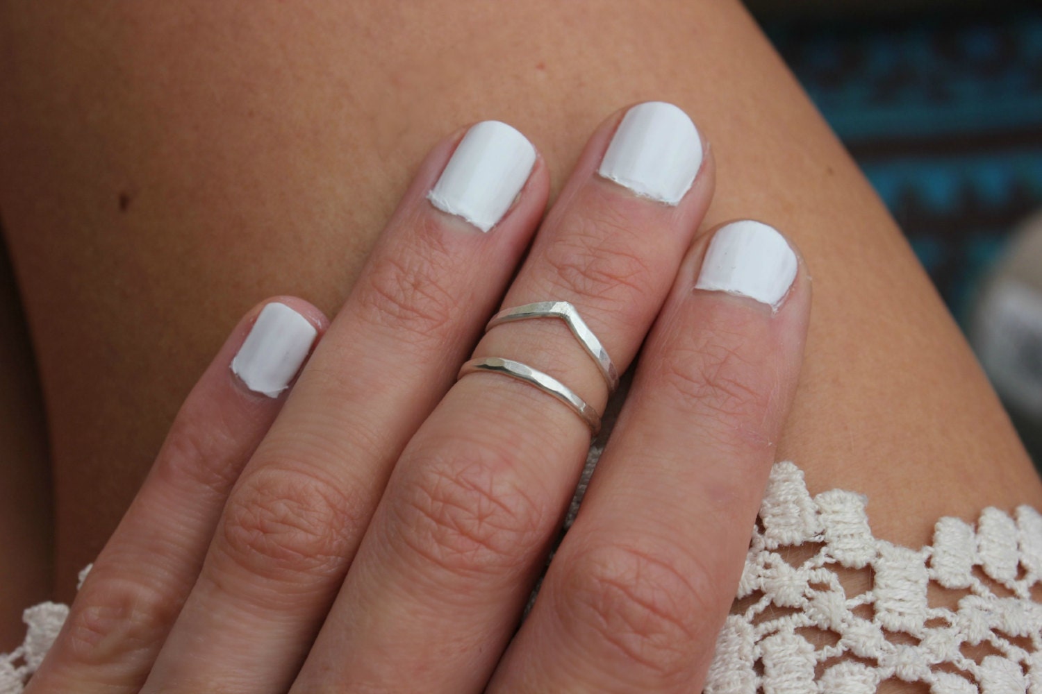 Sterling silver knuckle ring ∙ Stacking rings ∙ Midi rings ∙ Mid finger ring ∙ knuckle ring set ∙ Silver rings
