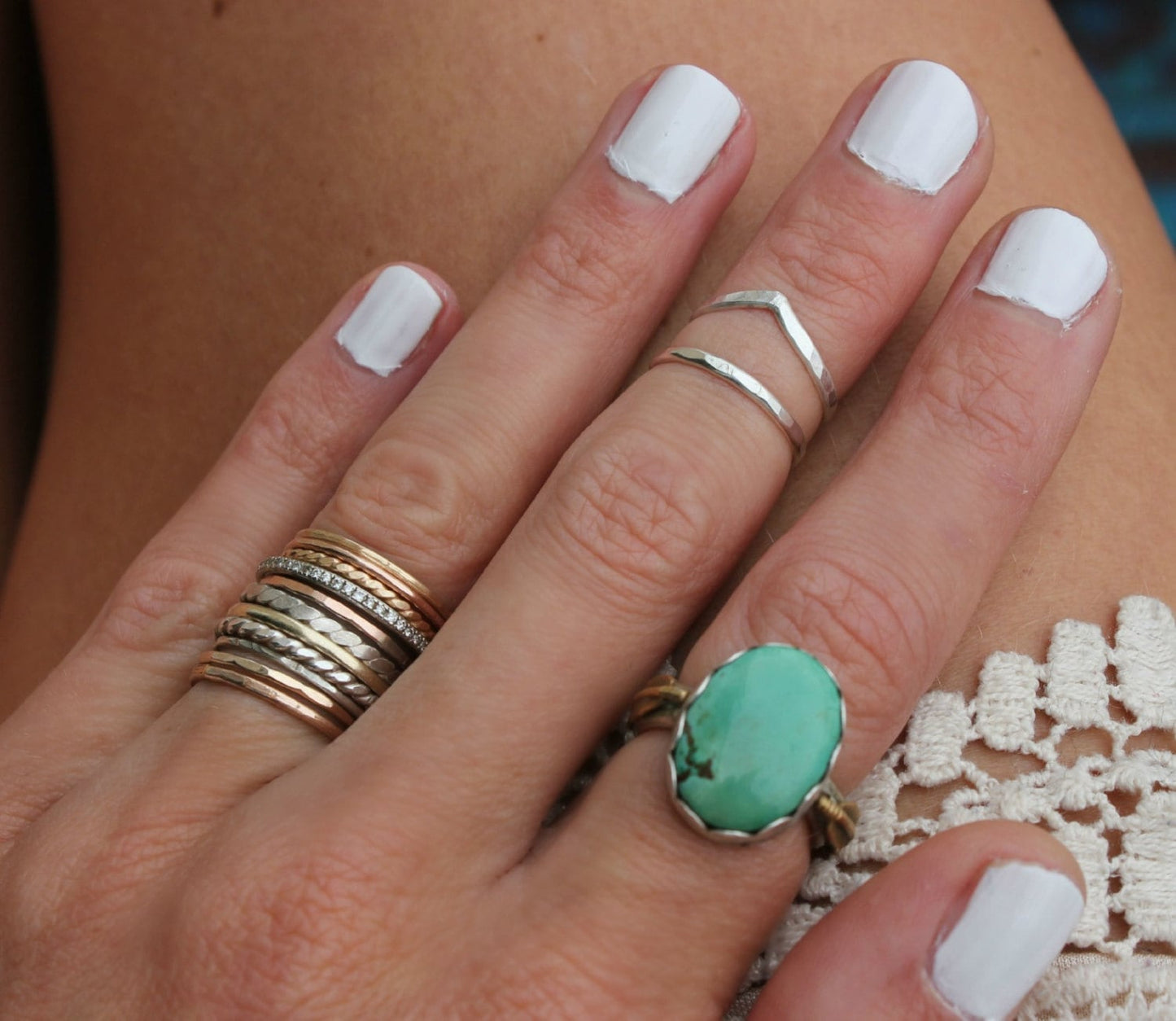 Sterling silver knuckle ring ∙ Stacking rings ∙ Midi rings ∙ Mid finger ring ∙ knuckle ring set ∙ Silver rings