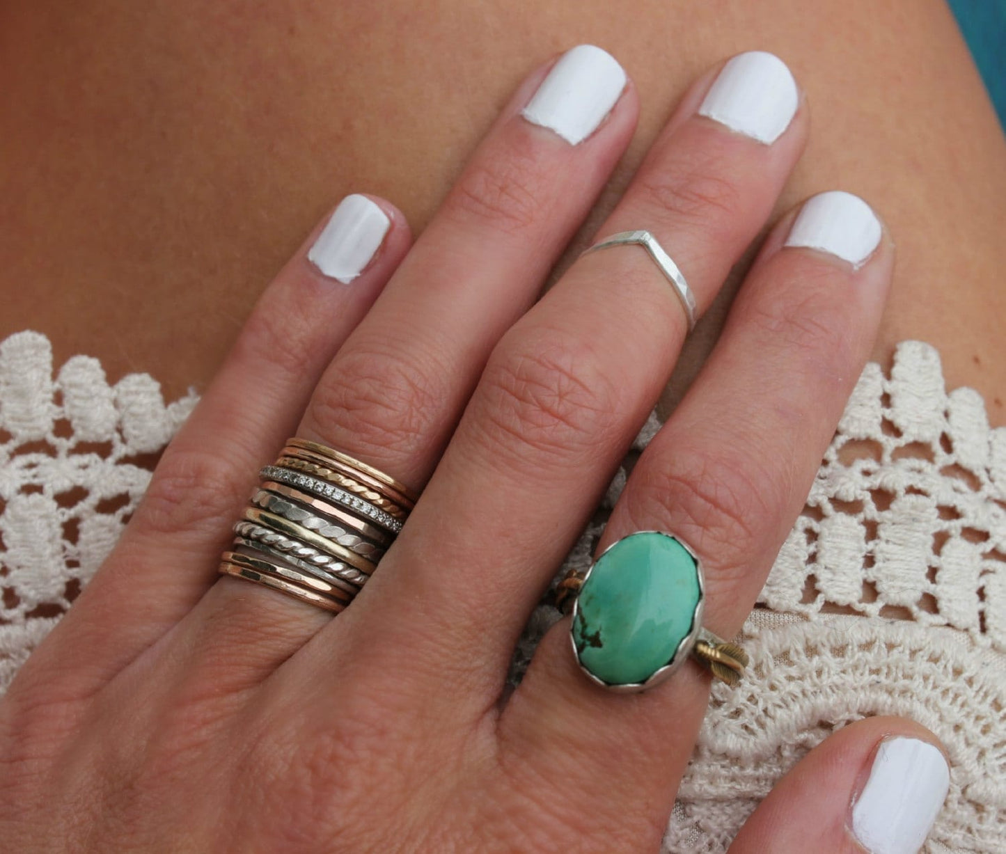 Midi rings, Sterling silver knuckle ring, chevron stacking ring - midi ring, silver ring