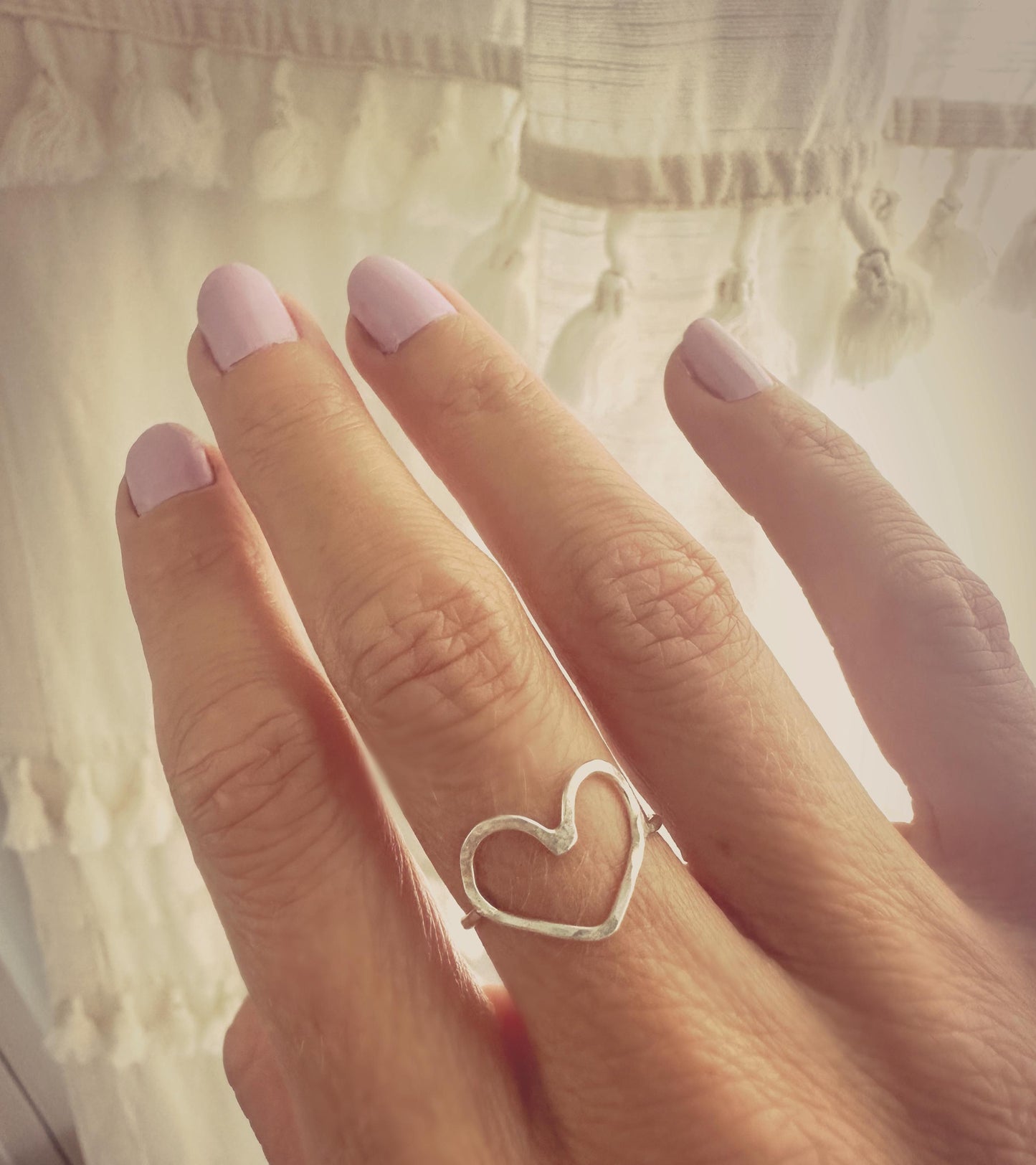 Sterling silver heart ring, love ring, stacking ring, stackable ring, minimalist jewelry