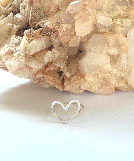 Sterling silver heart ring, love ring, stacking ring, stackable ring, minimalist jewelry