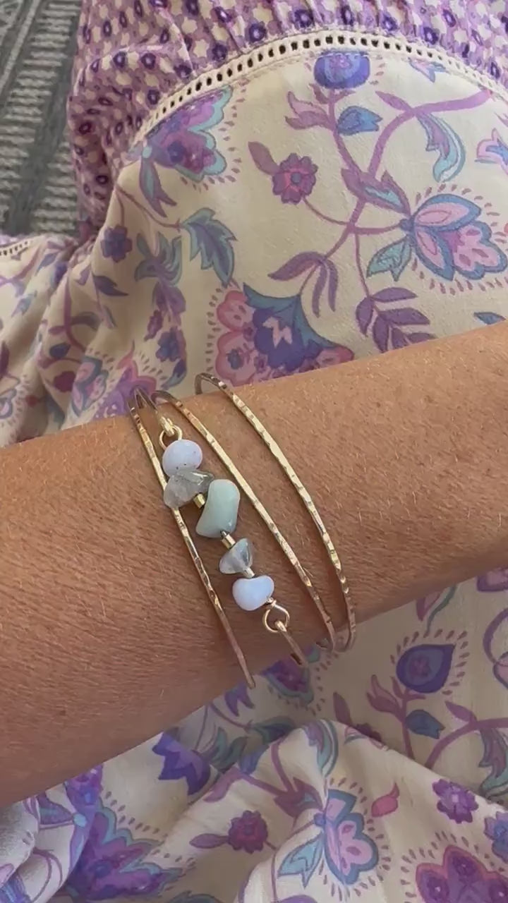 14k Gold filled bracelet, Gold filled hammered bangle