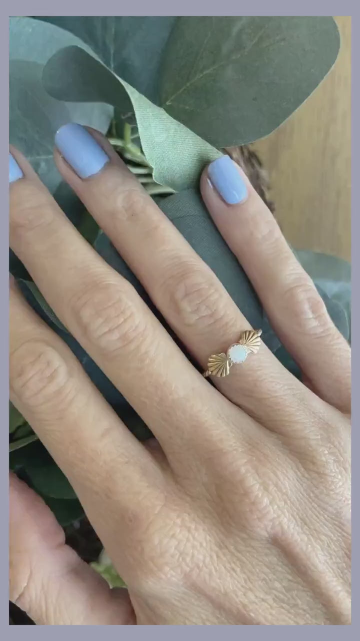 Sterling silver ring, opal ring, mermaid ring, stacking ring - available in Opal, Turquoise. Moonstone, Pearl and more!