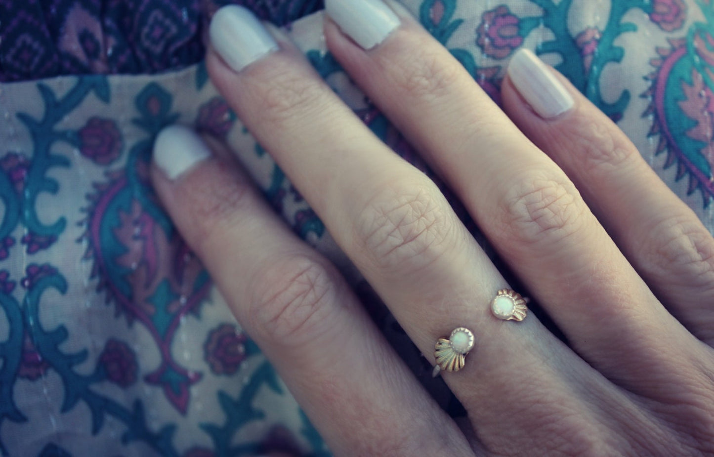 Sterling silver ring, opal ring, mermaid ring, stacking ring