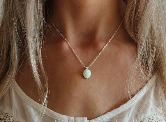 Sterling silver Opal necklace