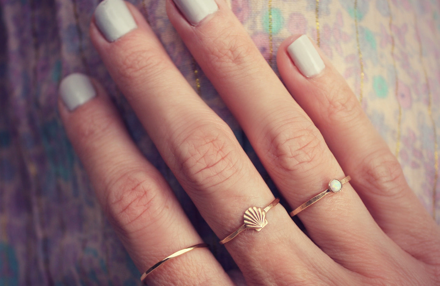 Opal mermaid ring set